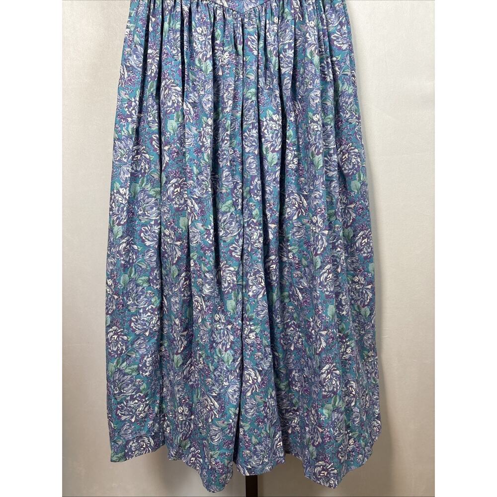 Laura Ashley Vintage Cotton Floral Dress Womens US 10 Colorful 80s Cottagecore - Picture 3 of 10